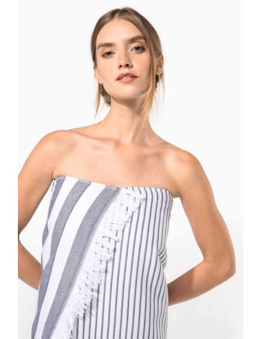 KAR-K132-STRIPED FRINGED FOUTA